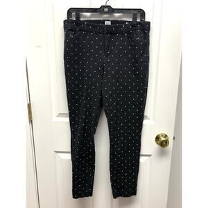 Gap Black White Polka Dot Pants, Signature Skinny Ankle, Size 8